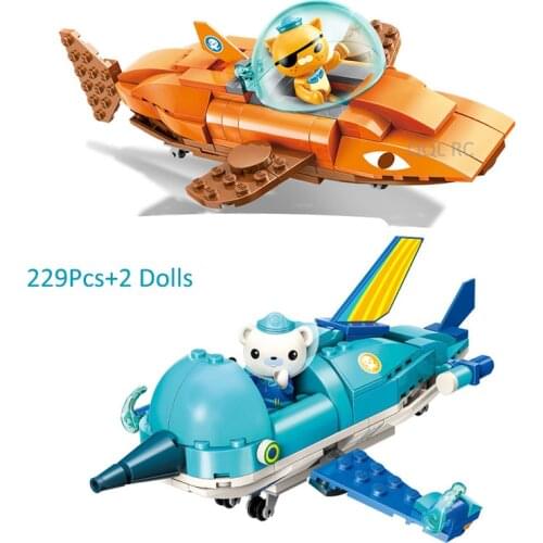 The Octonauts Serise Tiger Shark Sailfish boat Bricks Building Blocks Toys for Children Gifts Cartoons Animation Model 229Pcs