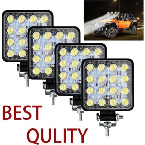 Square Work LED Light Bar 48W 16LED Car Light Bright Beam 12v 24v Led For Jeep ATV UAZ SUV 4WD 4x4 Truck Tractor Off-road