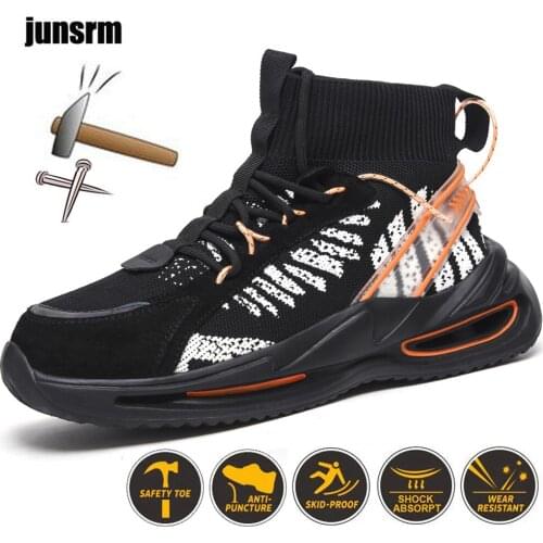 Lightweight safety shoes steel toe caps puncture-resistant protective shoes comfortable sports, mens work boots, wear-resistant