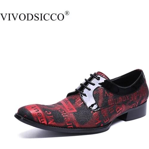 VIVODSICCO Pointed Shoes Big Size 38-46 Business Mens Basic Casual Leather Shoes Elegant Design Handsome Oxfords Shoes For Men