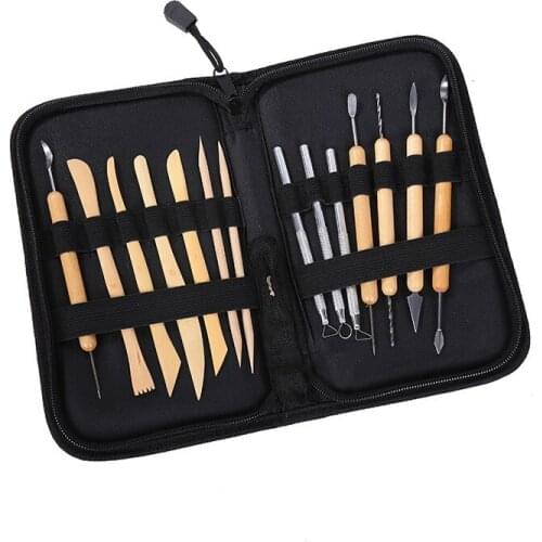 14pcs set ceramic art Clay sculpture carving knife tools soft pottery Clay mold tools DIY carving with bag