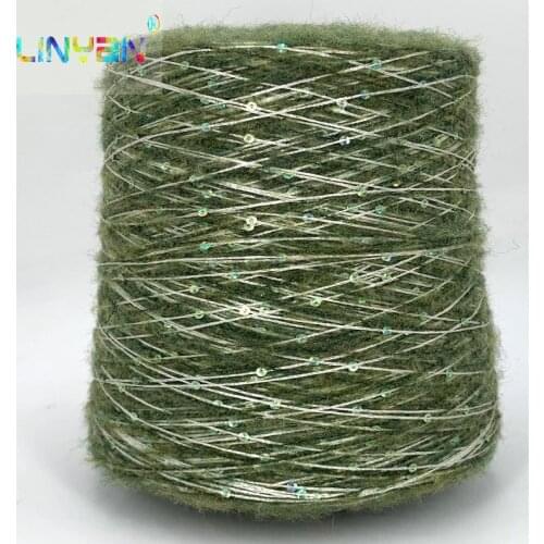 500g Sequins thread mohair yarn hand knitting Medium thickness yarn Wool Blend Featured for knitting crocheting sequin t64