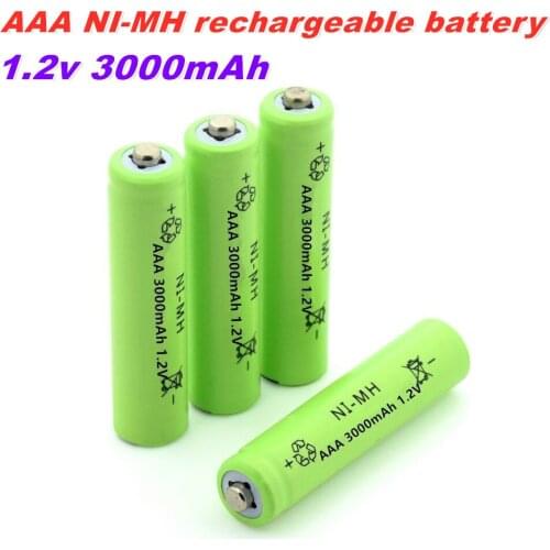 100% New 1.2v NIMH AAA Battery 3000mah Rechargeable Battery ni-mh batteries AAA battery rechargeable for Remote Control Toy