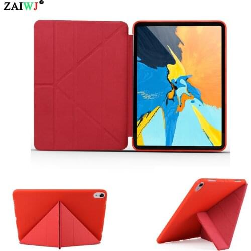 NEW 2018 Case for Apple iPad Pro 11 inch , ZAIWJ intelligent deform TPU soft silicone magnet Smart Auto Sleep Wake Tablet shell