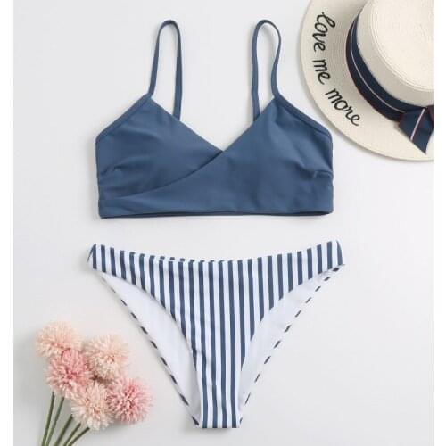 New Bandage Bikini Double Sided Plain Swimsuit