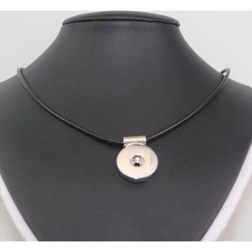 Wholesale 12pcs Simple Metal Diy 18mm Snap Button Snap Button Pendant Necklaces For Men Snap Jewelry