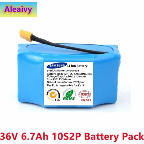 Genuine 36V Battery pack 6700mAh 6.7Ah Rechargeable Lithium ion battery for Electric self balancing Scooter HoverBoard unicycle