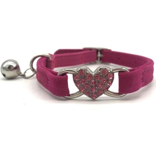 Heart-shaped Dog Collar PU Cat Collar Neck Size 30CM For Small Medium Dogs Cats Pet Products Black Pink Blue Rose Red
