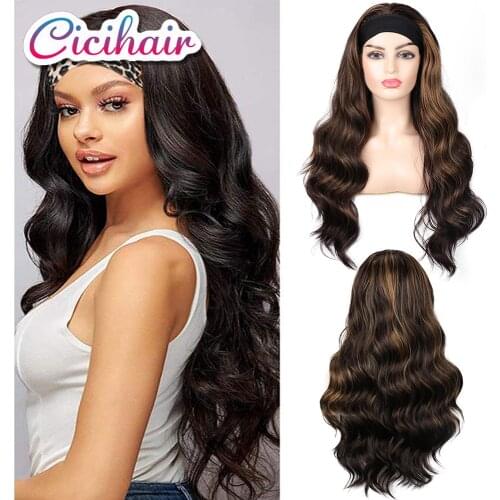 Headband Wig Yaki Straight Synthetic Wigs For Black Women Curly Wave Head Band Wigs For Women Natural Black Hair Extensions