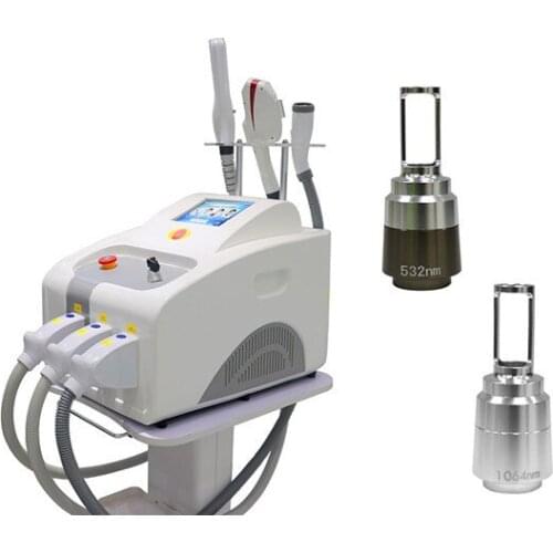 Portable 3 IN 1IPL SHR /RF/Elight/ND yag laser for black carbon doll skin peeling hair removal RF lifting machine