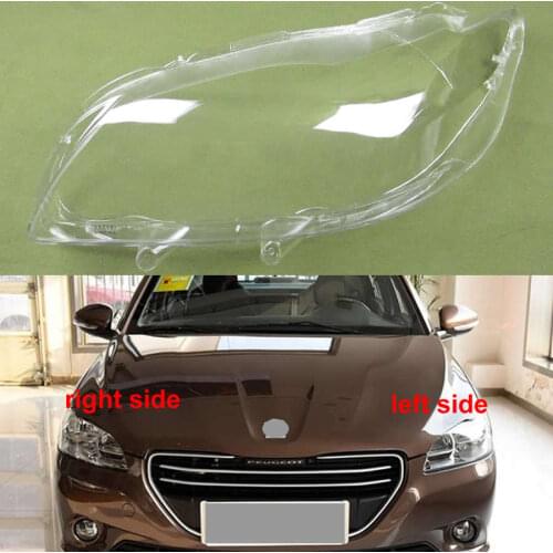 For Peugeot 301 2014 2015 2016 Front Headlamps Transparent Lampshade Lamps Shell Masks