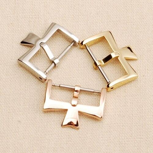 18MM Stainless Steel PIN Buckles Clasp Strap For VC Overseas Series Watchbands Buckles Silvery Golden Rose gold Accessories