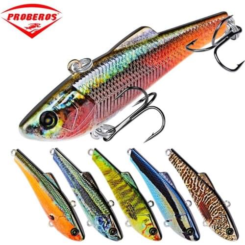 1PCS Pencil VIB Bait Fishing Lures 7g-0.25oz/7cm-2.76" Balancer Fishing Tackle 8# Hooks Baits 10 Colors Style 3D Eyes Bass VIB
