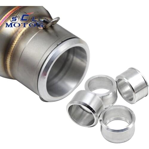 Sclmotos- 60mm to 51mm Convertor Adapter Stainless Steel Motorcycle Exhaust Connector Motorbike Connecting Link Down Pipes Race