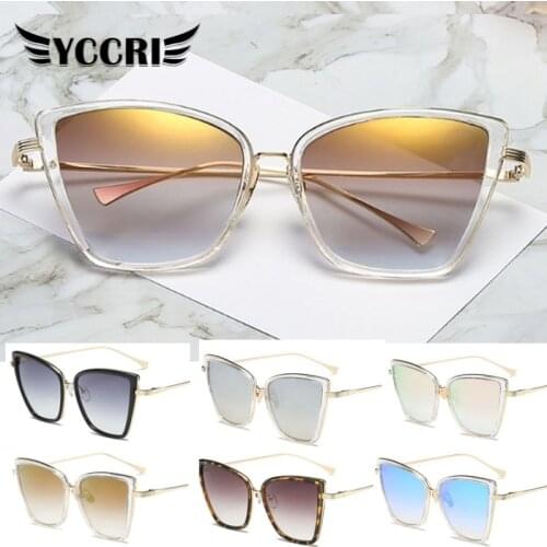 2020 Retro Luxury Sunglasses Men Vintage Sun glasses Cateye Oversized Sun glasses Women Personality Vintage Metal Glasses gafas