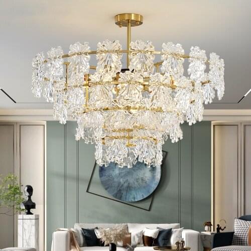 LED chandelier post-modern light luxury living room lighting dining room chandelier Nordic simple atmosphere bedroom chandelier