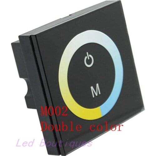 M002-Double color temperature panel dimmer controller LED Full touch glass embedded wall controller for led strip LED Module