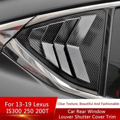 TAJIAN 1Pair Car Rear Window Louver Shutter Cover Trim Window Louver Side Vent Trim Accessories For Lexus IS300 250 200T 13-19