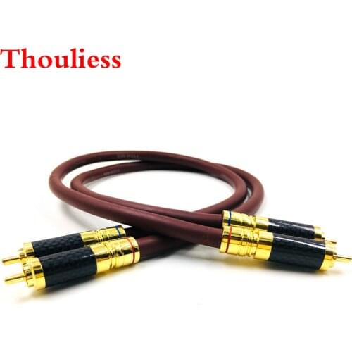 Thouliess Pair HIFI 2RCA Cable High-end Single Crystal Silver audio cable Hi-end Double RCA Signal Line rca cable for Cardas