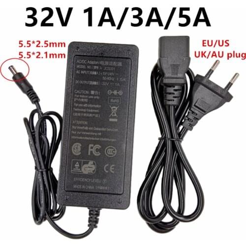 32V 1A 3A 5A universal 110V 220V AC to DC Power Adapter Supply 32 Volt ac dc Adaptor 32V ac/dc adaptador 5.5x2.5mm switching