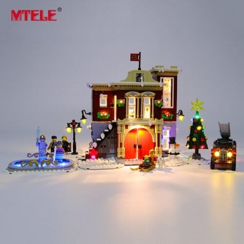 MTELE Brand LED Light Up Kit For Creator Winter Village Fire Station Compatile With 10263 (NOT Include The Model)