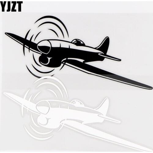 YJZT 16.2×8CM Interesting Aeroplane Decorative Pattern Aircraft Silhouette Vinyl Decal Car Sticker Black / Silver 10A-0540
