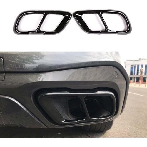 Yubao 2PCS/Set Glossy Black Stainless Rear Dual Exhaust Pipe Cover Trims For BMW X5 G05 X7 G07 2019 Year Car Accessories