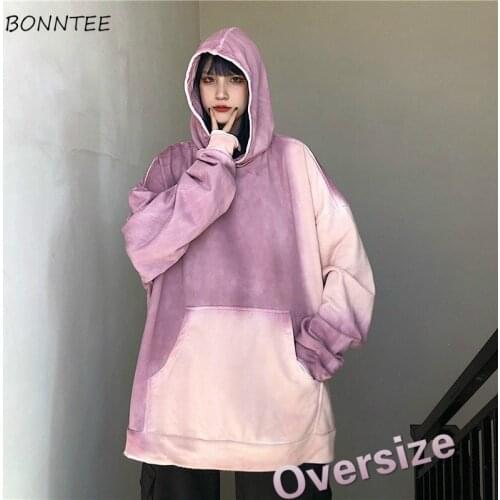 Hoodies Women Oversized Couples Harajuku Hooded Tie Dye Designer Punk Style Loose Hip Hop Tops Pullovers Female Sweatshirts BF