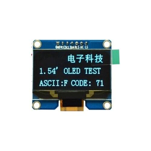 1.54 inch 7PIN Blue OLED Module SSD1309 Drive IC Compatible for SSD1306 IIC / SPI Interface 128*64