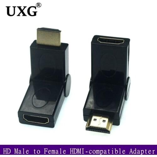 1PC HD Male To HD Female 90 180 Degree Rotary Cable Adapter Converter Right Rotate Extender For HDMI-compatible Tablet PC Camera