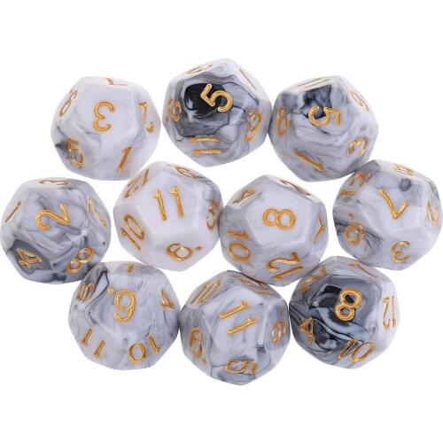 10pcs 12 Sided Dice D12 Polyhedral Dice for Roley playing Games Dice Gift