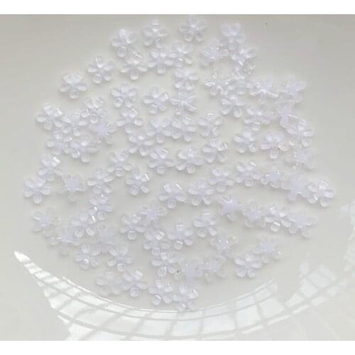 100pcs 6mm 3D white petal resin Rhinestone rhinestone nail art, mobile phone decoration, for DIY jewelry handmade accessories