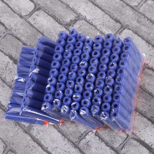 100pcs Blue Bullet with Scoring Auto Reset Electric Target for Nerf Toy Hollow Hole Foam Soft Bullet Toy Gun Accessories for Kid