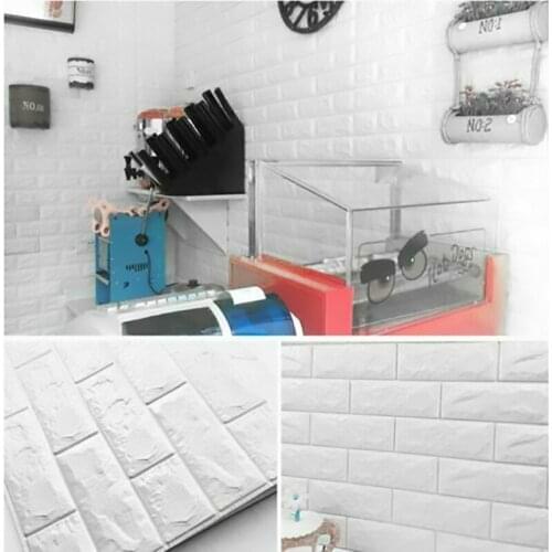 12pcs 3D Wall Sticker Panels Imitation Brick Self Adhesive Wallpaper Kitchen Bedroom Decor Living Room Home House Decoration TV