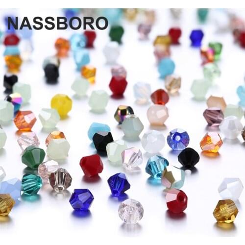 4 6 mm Czech Glass Faceted Beads Bicone Crystal Quartz Beads Loose Spacer Charm Bead for DIY Jewelry Making Crafts Wholesale