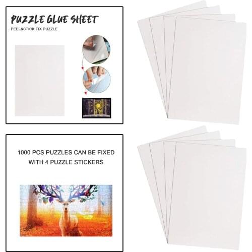 8Pcs Puzzle Glue Sheets Adhesive Jigsaw Saver Sticky Paper Puzzles Preserver