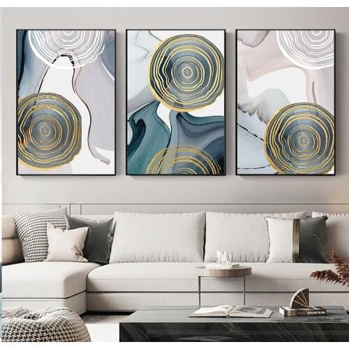 Abstract Poster Geometric Texture Float Blue Yellow Black Canvas Painting Wall Art Picture Print Modern Living Room Home Decor
