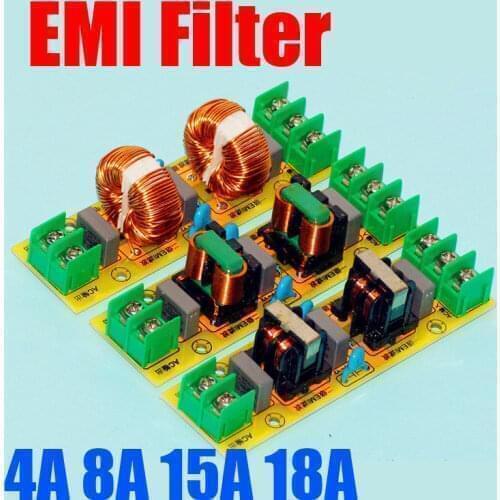 AC 110V 220V 2A 4A 15A 18A EMI Power Filter Board Purifier Amplifier Noise Impurity Purifier Filtering Noise Impurities