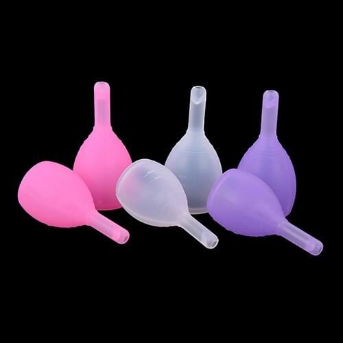 NEW Reusable Cup Medical Grade Soft Silicone Moon 2 Sizes Random Color Menstrual Cup Lady Period Hygiene