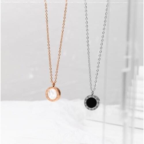 Luxury Gold Chain Roman Numeral Hanging Choker Necklace For Women Party Stainless Steel Pendants Necklace 2020 Fashion Jewelry