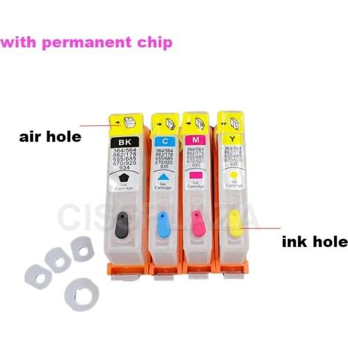 CISSPLAZA NEW!!! 5sets refill Ink cartridge With permanent chip compatible for HP903 for HP 903 Officejet Pro 6960 6950 6970