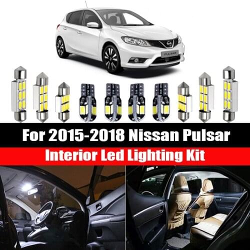 For 2015 2016 2017 2018 Nissan Pulsar 8X Bulbs Canbus White Car LED Interior Dome Trunk Roof Light Kit Reverse Back Up Lamp