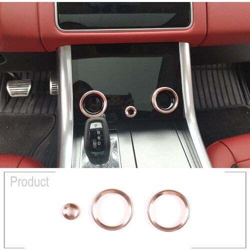 For Range Rover VELAR 2017-2019 For RR Evoque 2019 2020 Aluminum alloy Car Central Air Conditioning Volume knobs Ring Trim