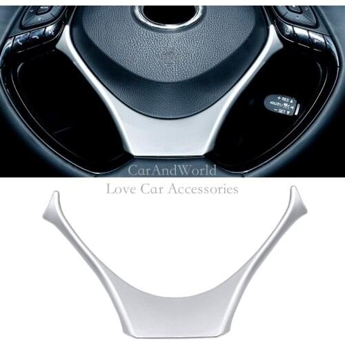 For Toyota C-HR CHR 2017 2018 2019 Chrom Steering Wheel Button Panel Frame Cover Trims Sticker Car Interior Moldings Accessories