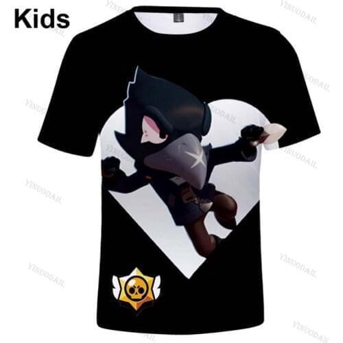 Boys Girls Cartoon Tshirt Tops Teen Clothes 3 To 14 Years Spike Kids T-shirts Shooting Game 3D Printed Shirts