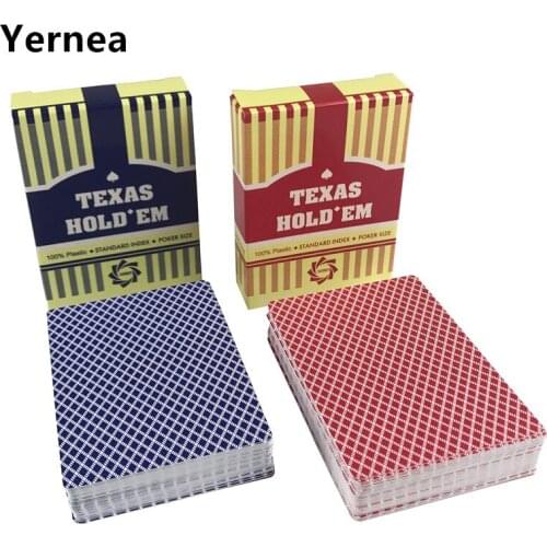 Yernea HOT 10Sets/Lot Baccarat Texas Hold'em Plastic Playing Cards Waterproof Frosting Poker Cards Plastic Board Games