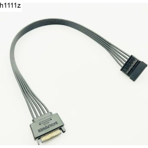 30CM Black Single Sleeved SATA 15Pin Male to Female Power Extension Cable HDD SSD Power Supply Cable SATA Power Cable for PC NEW