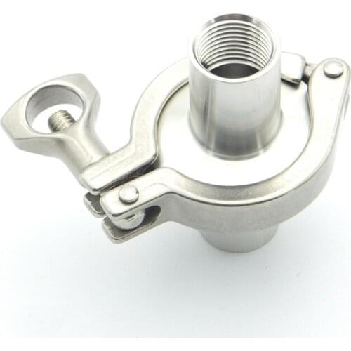 304 Stainless Steel Sanitary Pipe Fitting Set 1/4" BSP Female Thread Ferrule + 1.5" Tri Clamp + Silicon Gasket For Home Brew