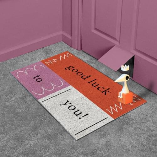 Good Luck Home Door Mat Carpet PVC Silk Loop Anti-slip Mat Hallway Custom Mat Carpet Living Room Mat Bath Mat Entrance Door Mat