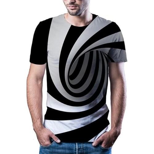 Summer 2020 new abstract visual 3D pattern casual T-shirt fashion T-shirt 3D printing quick drying T-shirt